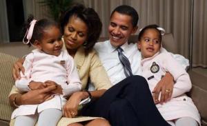 Barack Obama, Michelle Obama, Sasha and Malia